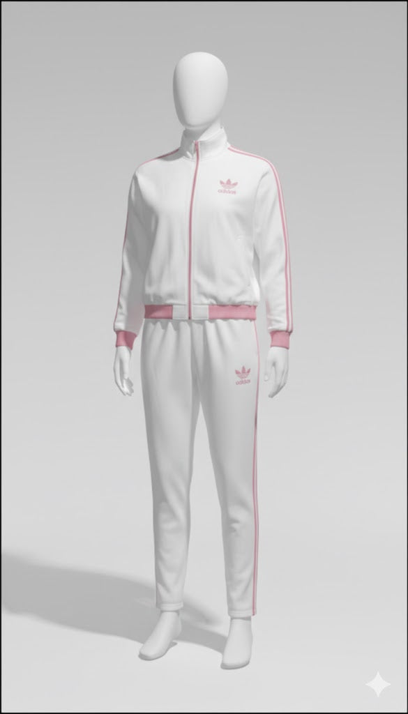 Adidas White And Pink Tracksuit