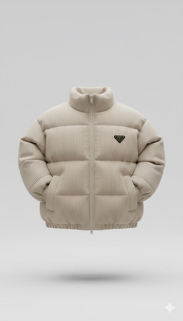 "Sandstone" Corduroy Ribbed Puffer