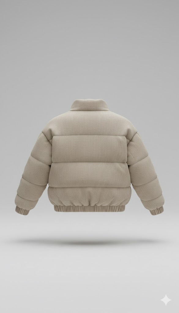 "Sandstone" Corduroy Ribbed Puffer