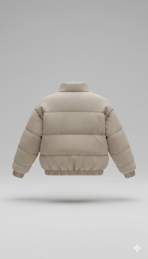 "Sandstone" Corduroy Ribbed Puffer
