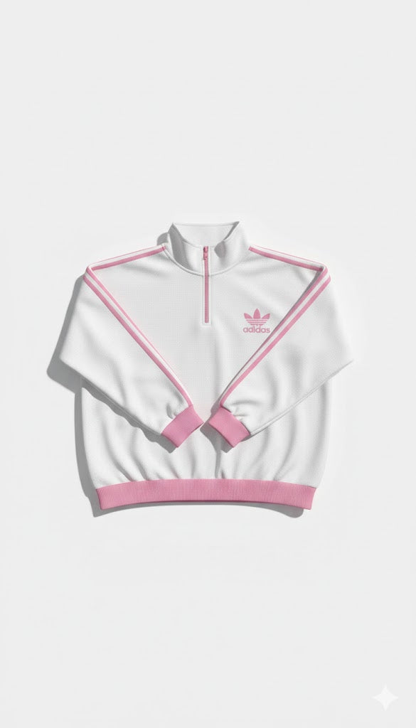 Adidas White And Pink Tracksuit