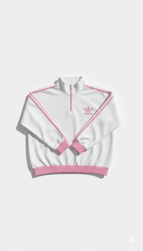 Adidas White And Pink Tracksuit
