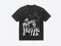 Vintage Black Oversized T-Shirt with Messi and Ronaldo "King" Graphic - Darkdxb