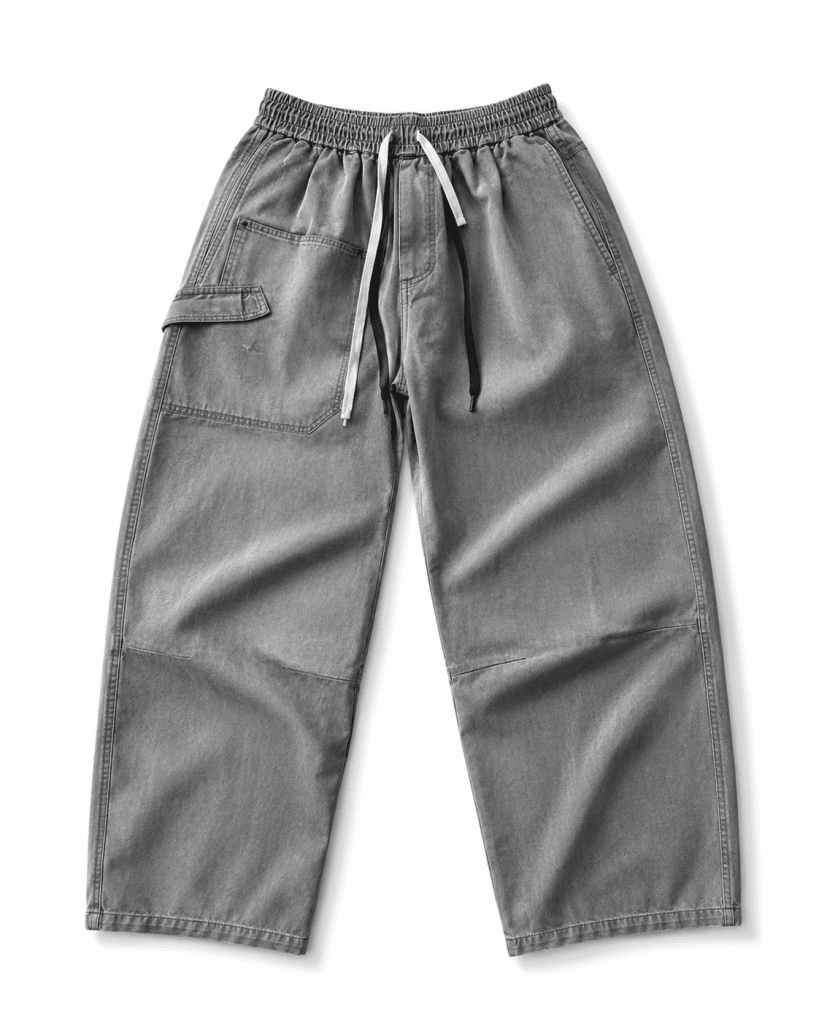 Vintage Grey Cargo Jogger Pants – Relaxed Fit - Darkdxb