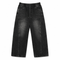 Washed Black Elastic Waist Denim Jogger - Jeans - Darkdxb