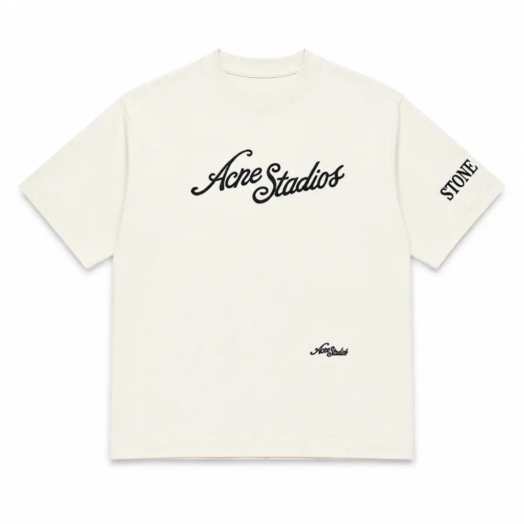 White Acne Studios Script Graphic Heavyweight Tee - Shirts - Darkdxb