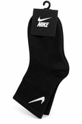 White Ankle Socks with Black Swoosh - Darkdxb