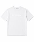 White Embossed Logo T-Shirt – Minimal Street Fit - Darkdxb