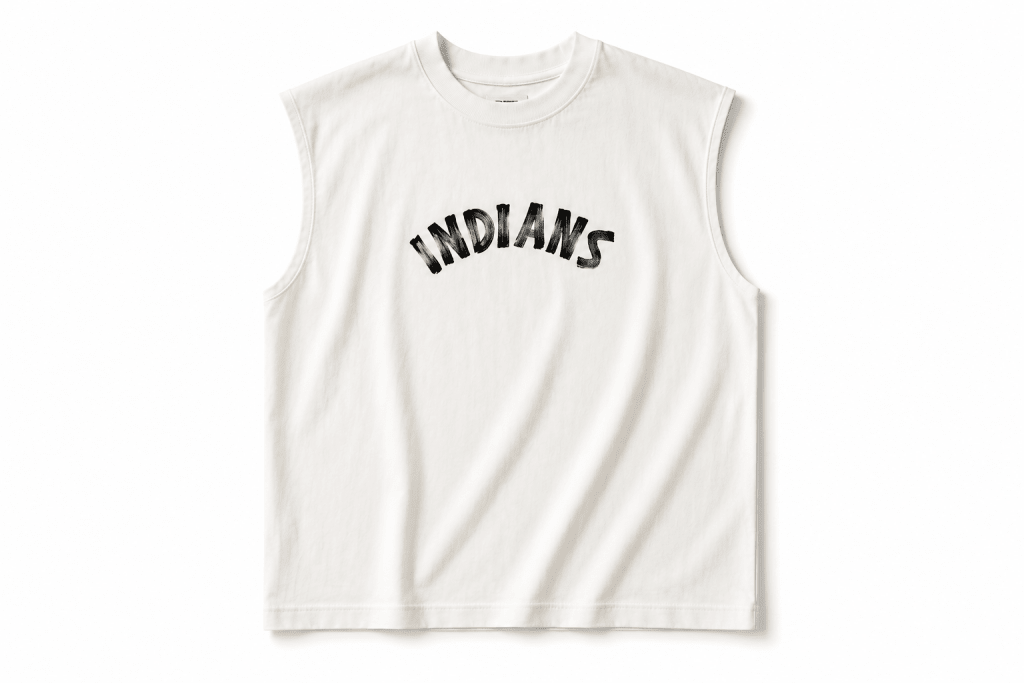 White Graphic Sleeveless Muscle Tee – Brushstroke Edition - Darkdxb