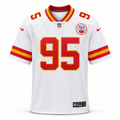 White Red & Gold Number 95 NFL-Style Football Jersey T-Shirt – Athletic Fit - Shirts - Darkdxb