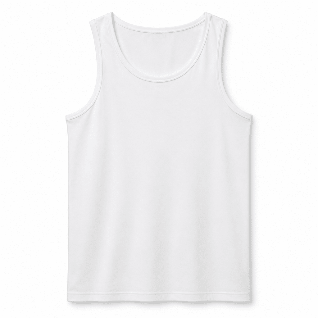 White Ribbed Sleeveless Vest – Slim Fit - Shirts - Darkdxb